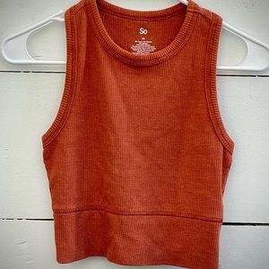 🌸 🟠Orange Waffle Fitted Tank Top 🟠 🌸